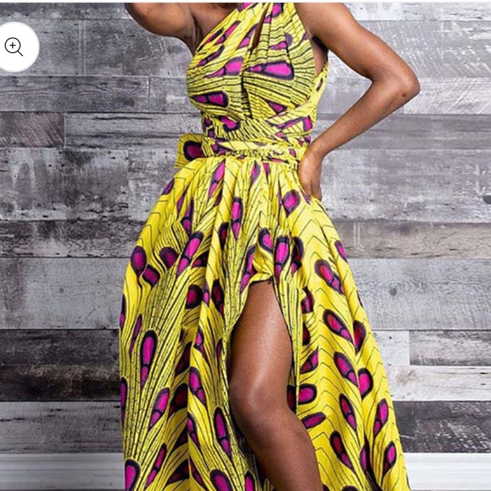 Feather print strappy dress